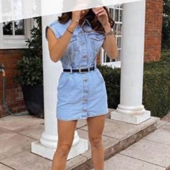 Zara Denim Mini Dress - Picture 2 of 10
